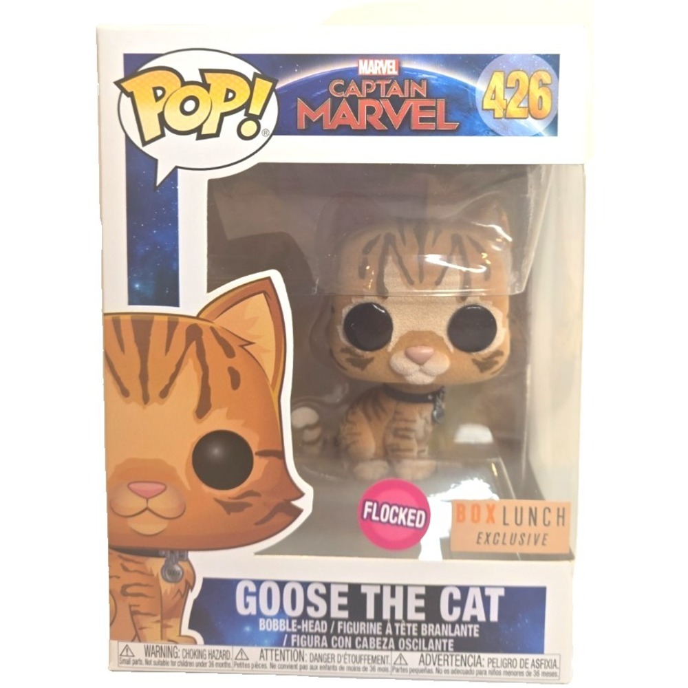 Funko Pop! Marvel Captain Marvel Goose The Cat #426 Flocked BoxLunch Exc